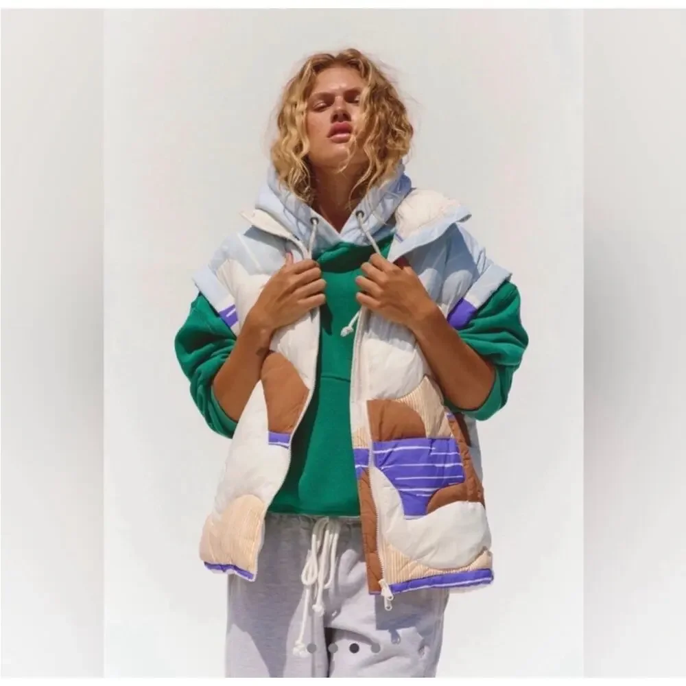 NWT Free People "In A Bubble” Conversational Quilted Vest Sz. L - Picture 3 of 4